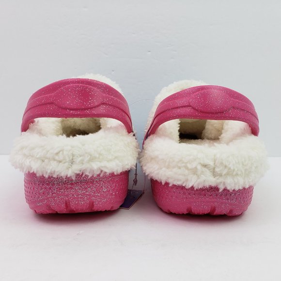 Rampage Girls Size 13/1 Fuchsia Pink Glitter Sparkle Lined Slip On Clog Shoes - Picture 8 of 14